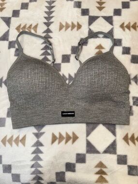 Lucky Brand Heather Gray Ribbed Bralette